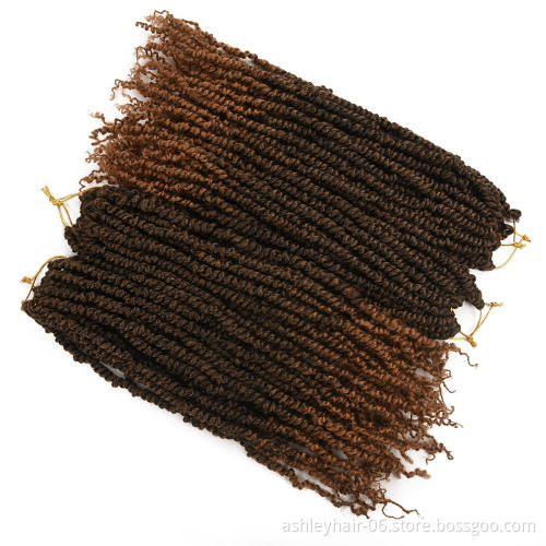 OEM 18 Inch Pre-looped Fluffy Spring Passion Crochet Synthetic Hair Bomb Twist